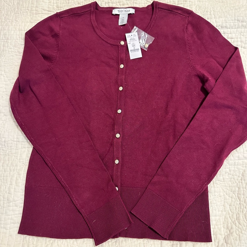 NWT WHBM Maroon Cardigan, Size M
